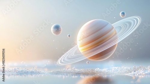 Dreamy Planet Scene with Soft Lighting and Ethereal Atmosphere