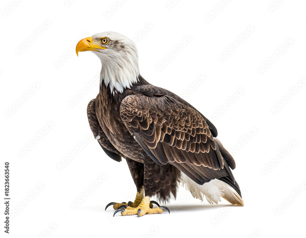Obraz premium Bald Eagle Standing Full Body Isolated on White