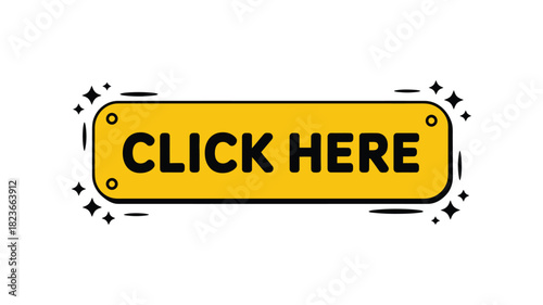 Click here button modern flat design element vector illustration for web design and user interface isolated on white background