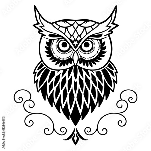 Elegant Ornament Collection: An exquisite assortment of black, swirling, stylized ornament designs, capturing the essence of refined grace and artistic charm.	