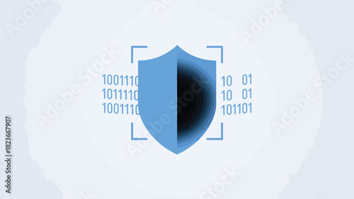 Security shield with binary code a vector illustration for data protection and cybersecurity isolated on a light background
