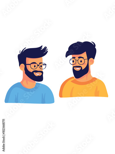 portrait of two happy smiling men