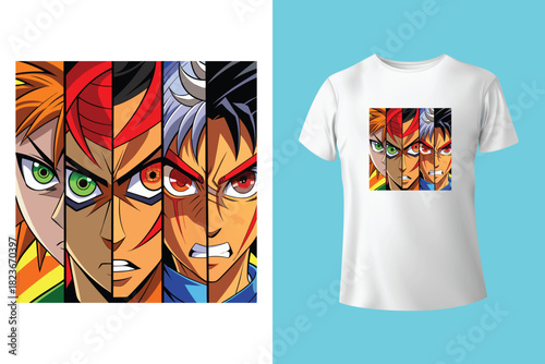 Anime Character Half Glitch Art Style