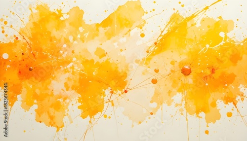 Abstract Bright Orange and Yellow Watercolor Background with Grunge Paint Texture for Creative and Decorative Designs