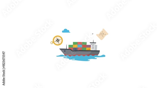 Container ship global commerce and maritime transport