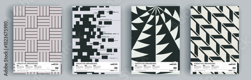 Modern abstract covers set, minimal covers design. Colorful geometric background, vector illustration.