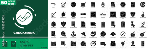 Checkmark Solid Editable Icons set
