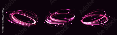 Flower fragrance swirl with pink petals and light effects - realistic blossom scent trail with magic burst. Floral perfume particles blowing in breeze with elegant sparkle and flowing motion.