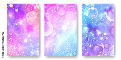 Y2K pink background with cute anime sparkle effects and dreamy kawaii pastel gradient design. Soft star elements on rainbow sky for trendy fantasy wallpaper with magical glow and romantic aura vibes.