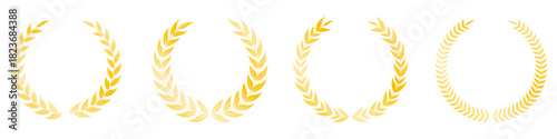 фотографія Golden film award badge featuring academy-style laurel wreath, shining cinema re