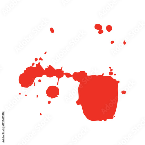 Red ink splash brush drop