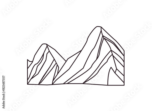 mountain silhouette hill emoji symbol sign icon vector illustration isolated flat