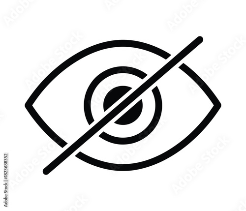 Hidden Eye Icon - Invisible, Privacy & Hidden Content Symbol