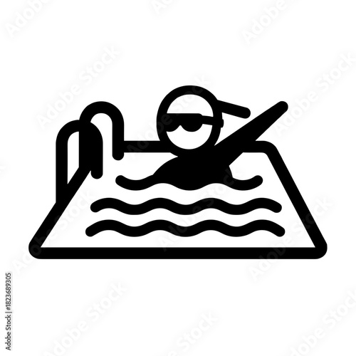 Swimming pool vector icon on white background