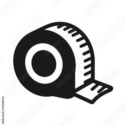 Measuring tape icon in flat vector style on white background