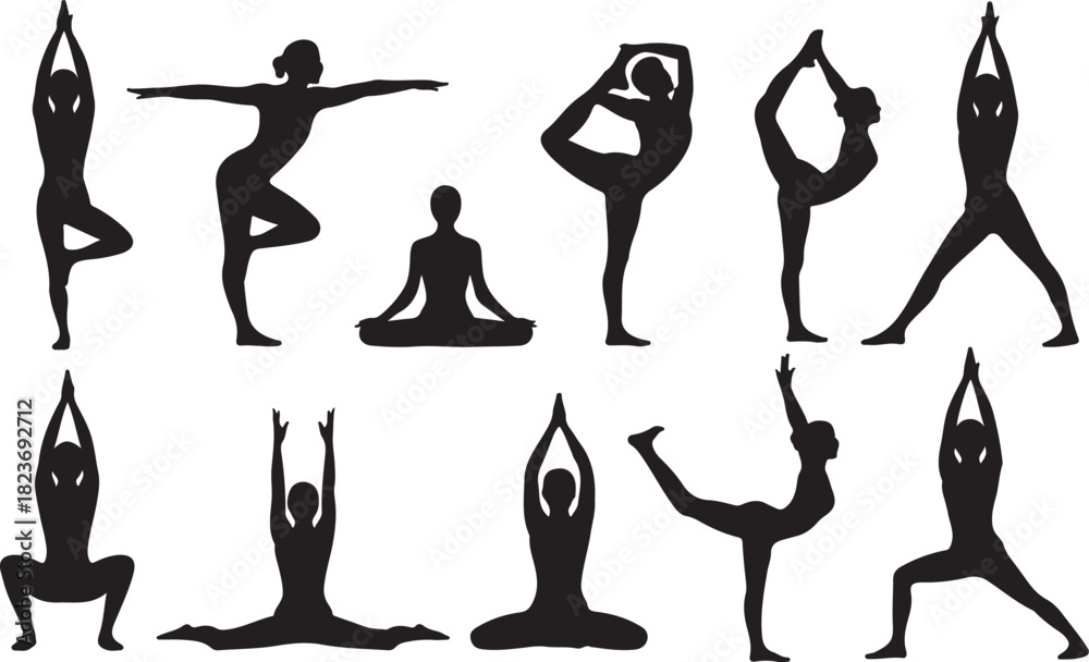Fototapeta premium yoga silhouettes