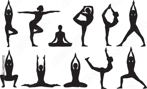 yoga silhouettes
