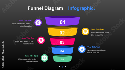 Futuristic Funnel Diagram Infographic for Business Presentation