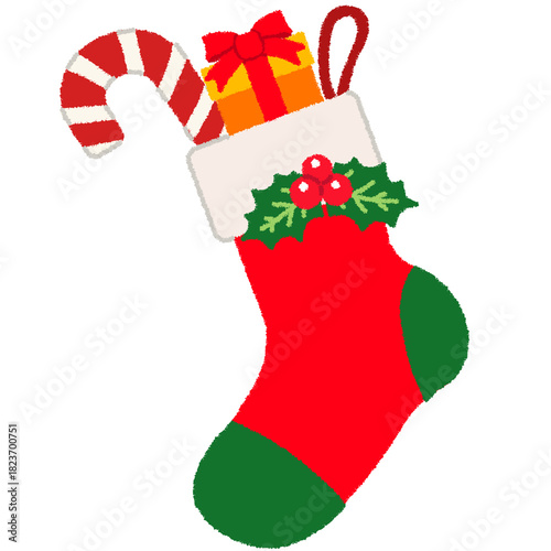クリスマスソックスのイラスト