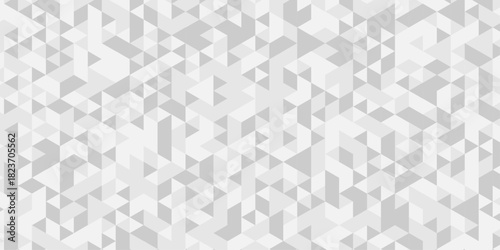 Abstract geometric wall tile and metal cube background triangle wallpaper. Seamless geometric pattern low polygon backdrop background. Gray diamond overlap polygonal background.	
