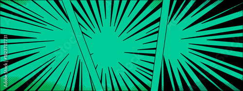 Vibrant comic background inspired by anime burst lines and manga energy. A fast, expressive vector effect full of motion.