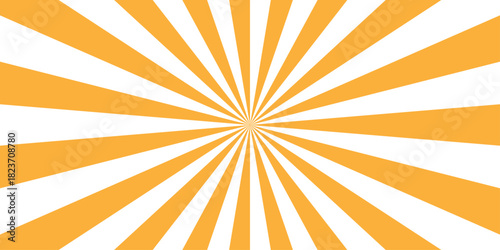 Vector sunray stripe background. Light sunburst glowing background. Sunburst pattern summer social banner. vector illustration pattern beam rays. Spiral radial striped backdrop design.	