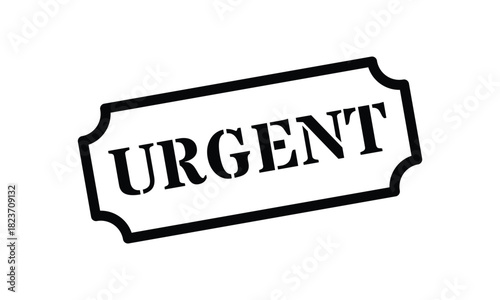 Black stamp icon indicating urgent priority for critical document handling