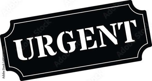 Black stamp icon indicating urgent status for critical document actions