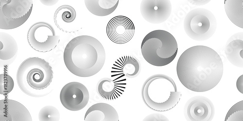 Vector spiral, circular line seamless pattern- Endless pattern for wallpapers, wrapping and packaging. Repeatable pattern with various creative design elements .