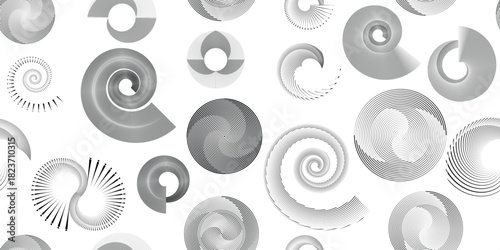 Vector spiral, circular line seamless pattern- Endless pattern for wallpapers, wrapping and packaging. Repeatable pattern with various creative design elements .