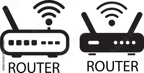 WiFi router icon set vector isolated on white background