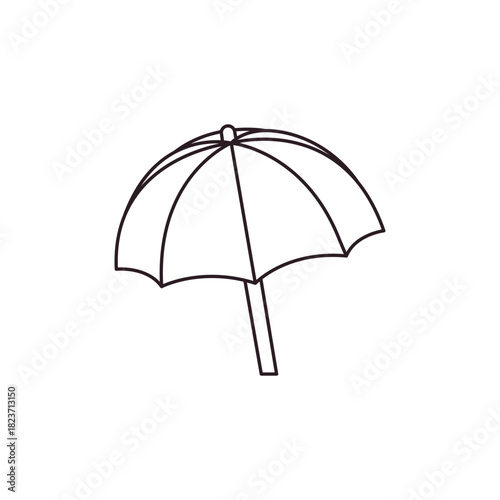 beach umbrella parasol summer holiday sea ocean vacation emoji symbol sign icon vector illustration isolated flat