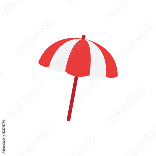beach umbrella parasol summer holiday sea ocean vacation emoji symbol sign icon vector illustration isolated flat