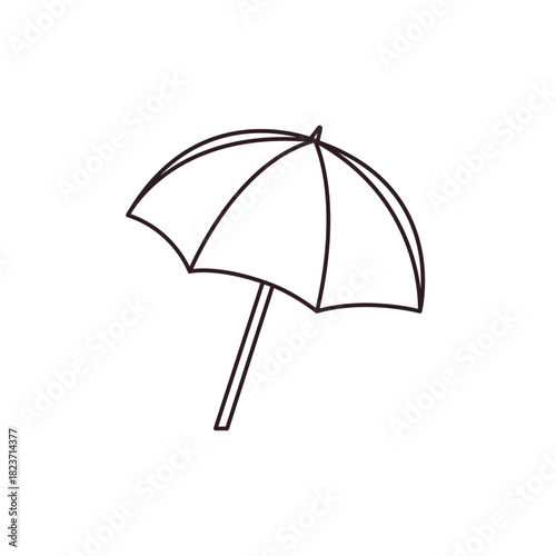 beach umbrella parasol summer holiday sea ocean vacation emoji symbol sign icon vector illustration isolated flat