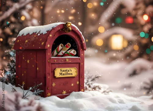mailbox in snow for Santa letters 