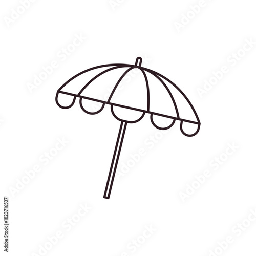 beach umbrella parasol summer holiday sea ocean vacation emoji symbol sign icon vector illustration isolated flat