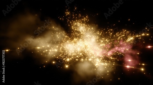 Breathtaking Cosmic Nebula with Dynamic Particle Effects – Vivid Interstellar Gas, Glimmering Stardust, and Swirling Luminescent Particles that Bring Otherworldly Depth to Space-Themed Creations. 