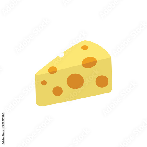 block of cheese wedge holes slice cheesy food swiss gouda emmental delicious emoji symbol sign icon vector illustration isolated flat