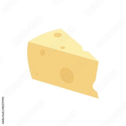 block of cheese wedge holes slice cheesy food swiss gouda emmental delicious emoji symbol sign icon vector illustration isolated flat