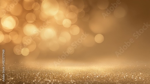 Shimmering gold light background with soft glow and subtle sparkles for event branding © Mykola