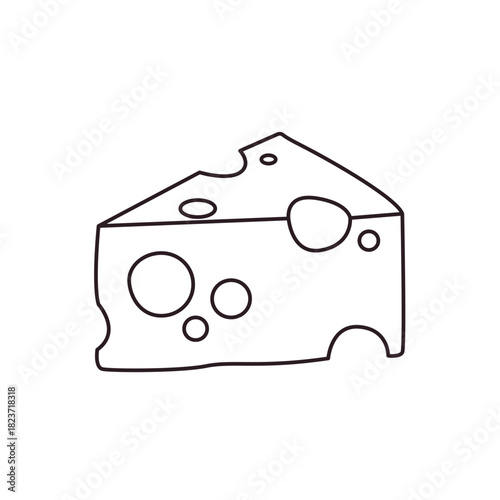 block of cheese wedge holes slice cheesy food swiss gouda emmental delicious emoji symbol sign icon vector illustration isolated flat