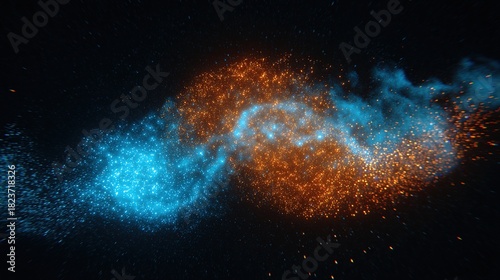 Breathtaking Cosmic Nebula with Dynamic Particle Effects – Vibrant Interstellar Clouds, Glimmering Stardust, and Swirling Luminescent Particles to Elevate Space-Themed Creations. 