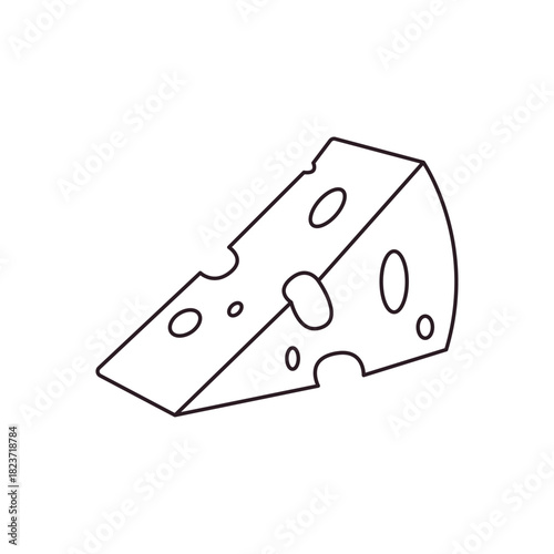 block of cheese wedge holes slice cheesy food swiss gouda emmental delicious emoji symbol sign icon vector illustration isolated flat