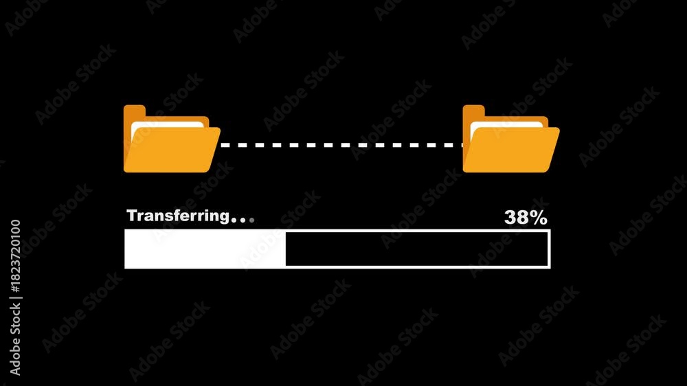 File Transfer Progress Box File transfer computer folder to folder with loading bar Transferring ...
