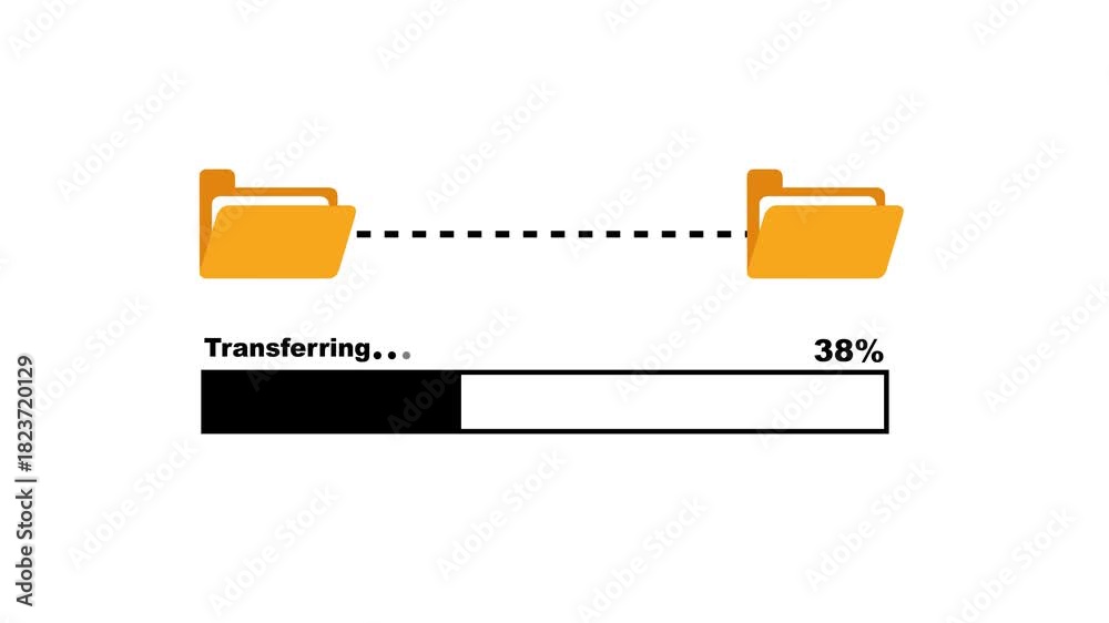 File transfer computer folder to folder with loading bar Transferring ...
