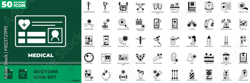Medical Duotone Editable Icons set