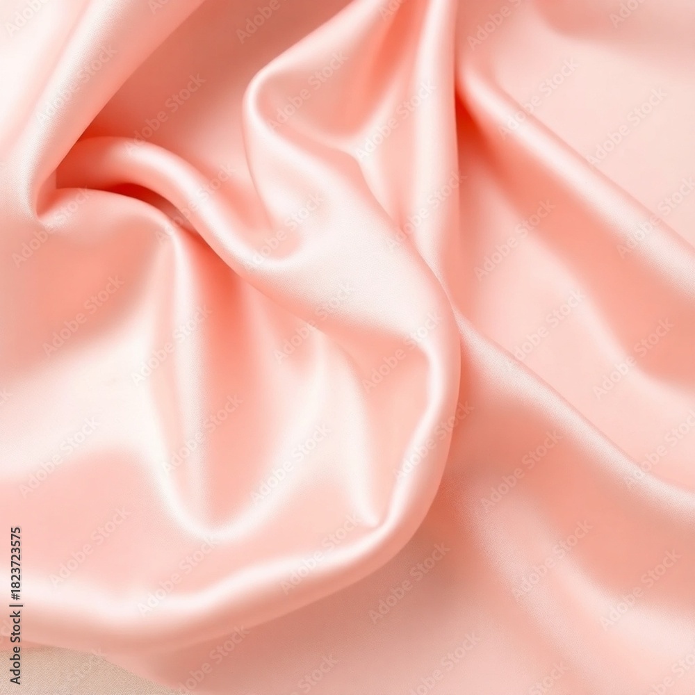 Fototapeta premium Soft Blush Pink Satin Glossy Surface Delicate Draping Elegant Luxury Fabric Texture Material
