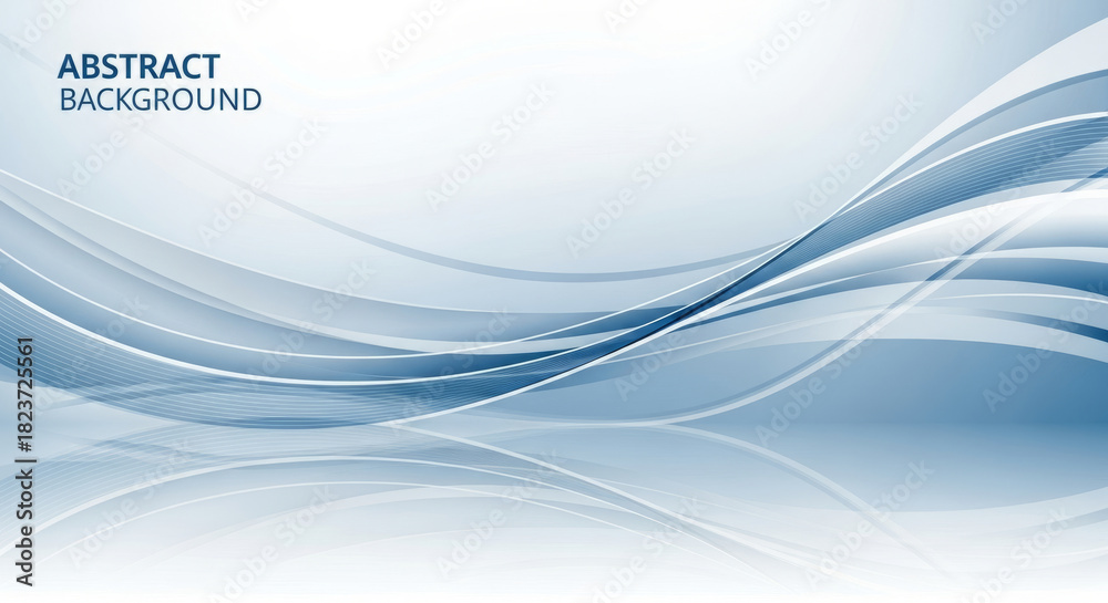 Fototapeta premium Abstract Background with Smooth Blue Curved Lines Design