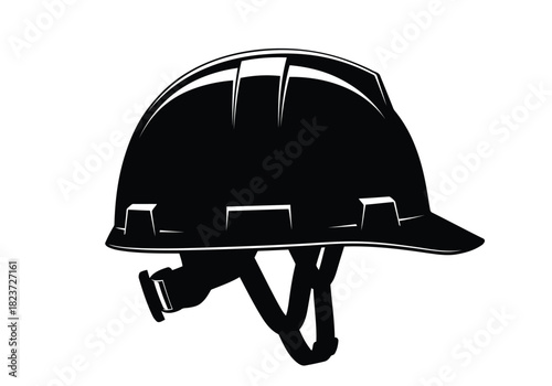 Black silhouette of a construction hard hat