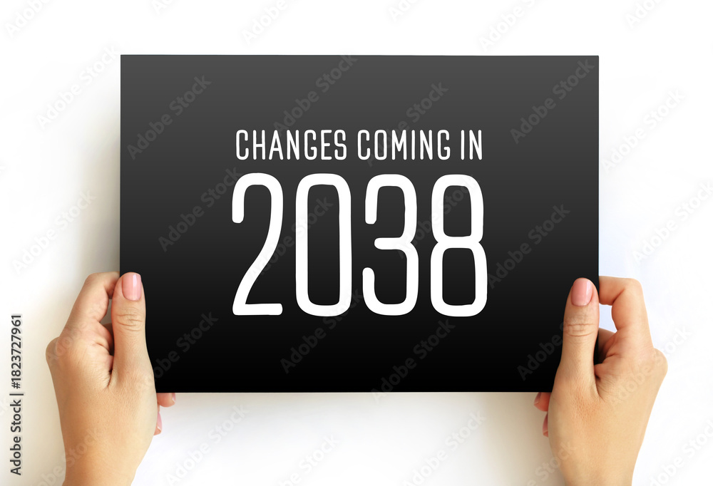 Obraz premium Changes Coming in 2038 - suggests that there will be significant shifts, developments, or modifications expected to occur in the year, text concept background